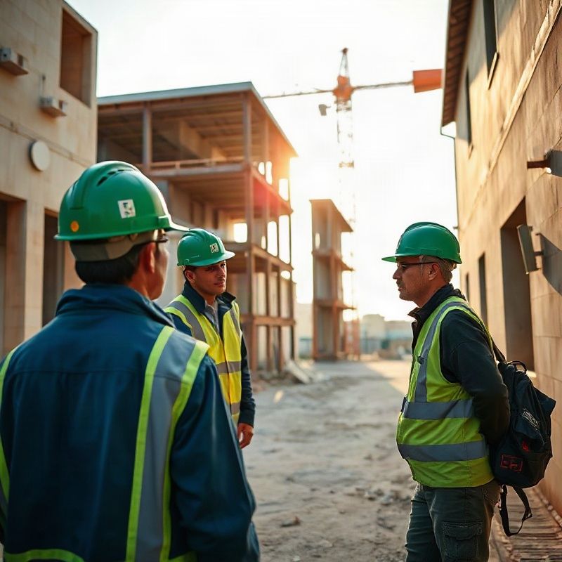 Trabajadores en una obra de construcción en la costa uruguaya