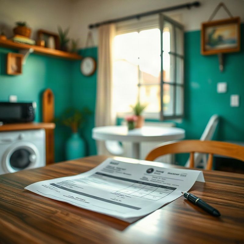 Factura de servicios públicos sobre la mesa de una cocina en un hogar uruguayo